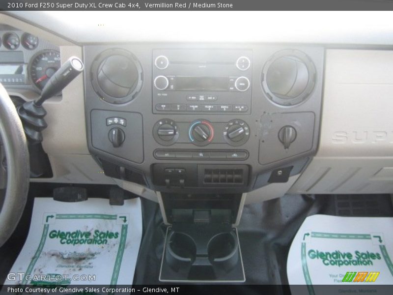 Vermillion Red / Medium Stone 2010 Ford F250 Super Duty XL Crew Cab 4x4
