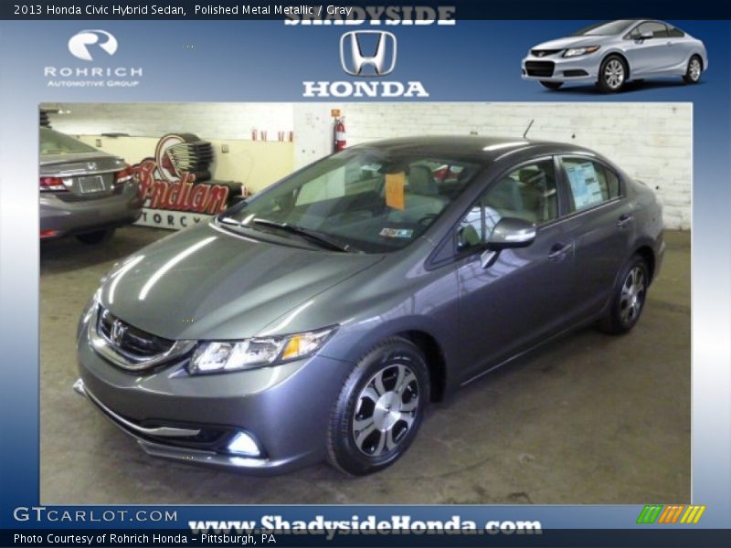 Polished Metal Metallic / Gray 2013 Honda Civic Hybrid Sedan