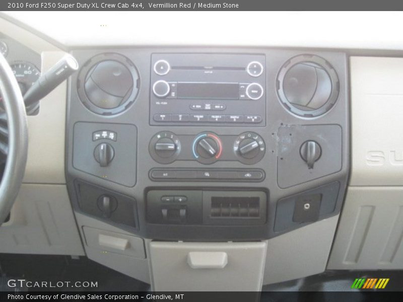 Vermillion Red / Medium Stone 2010 Ford F250 Super Duty XL Crew Cab 4x4