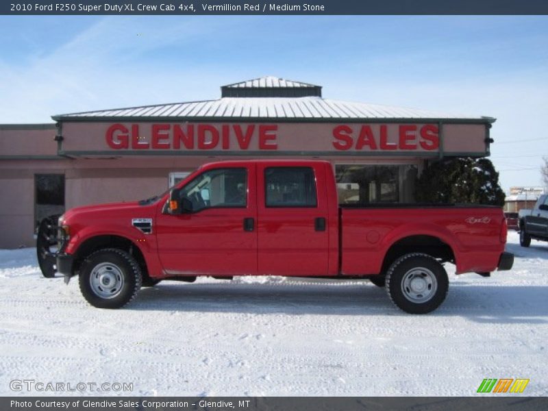 Vermillion Red / Medium Stone 2010 Ford F250 Super Duty XL Crew Cab 4x4
