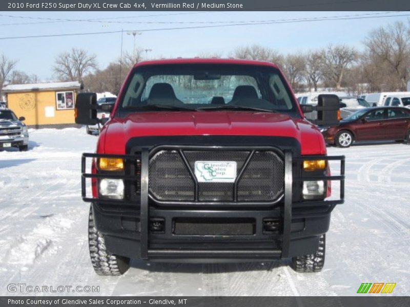 Vermillion Red / Medium Stone 2010 Ford F250 Super Duty XL Crew Cab 4x4