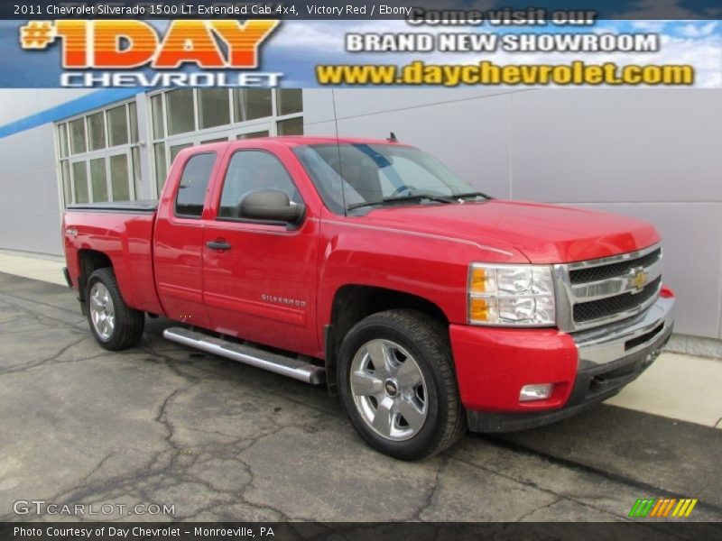 Victory Red / Ebony 2011 Chevrolet Silverado 1500 LT Extended Cab 4x4