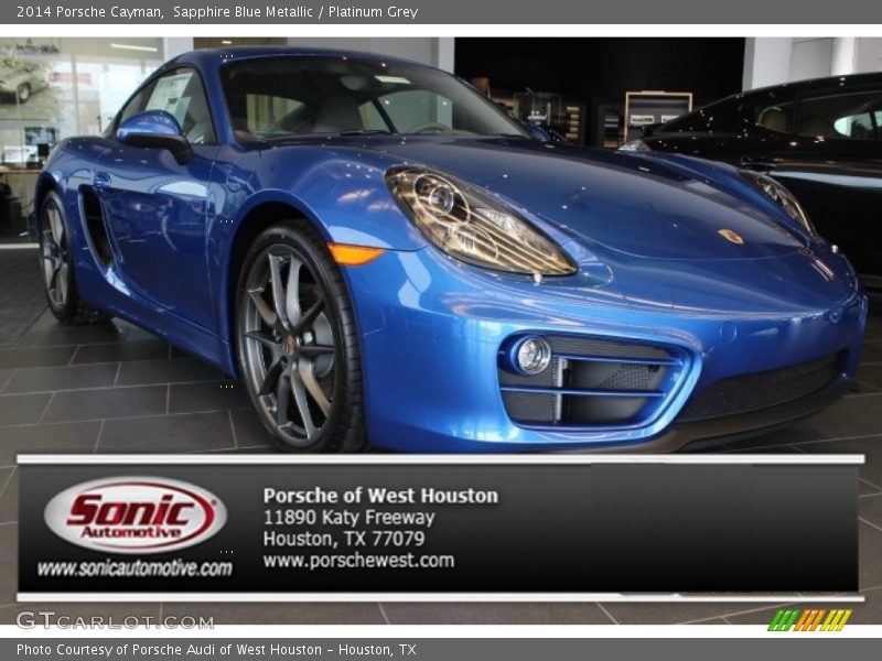 Sapphire Blue Metallic / Platinum Grey 2014 Porsche Cayman