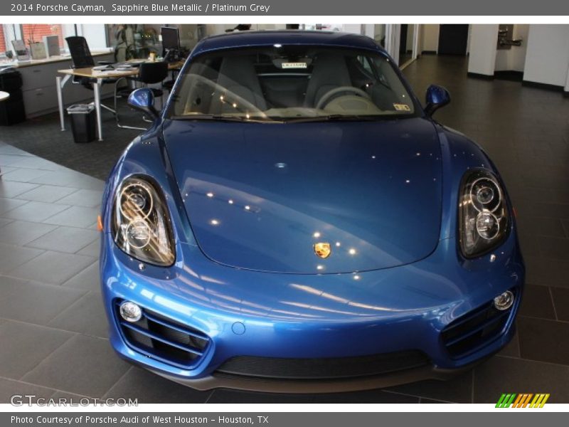 Sapphire Blue Metallic / Platinum Grey 2014 Porsche Cayman