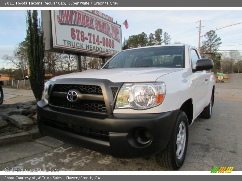 Super White / Graphite Gray 2011 Toyota Tacoma Regular Cab