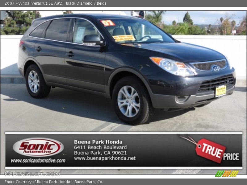 Black Diamond / Beige 2007 Hyundai Veracruz SE AWD