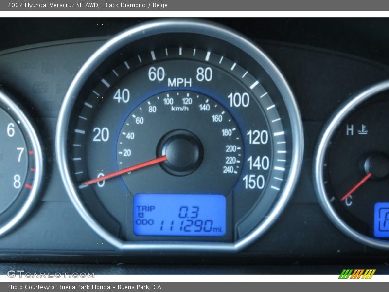 Black Diamond / Beige 2007 Hyundai Veracruz SE AWD