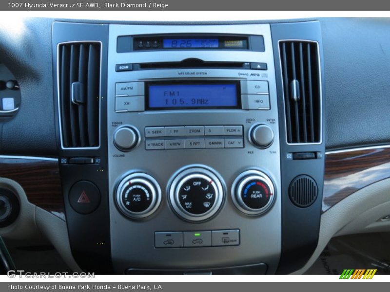 Black Diamond / Beige 2007 Hyundai Veracruz SE AWD