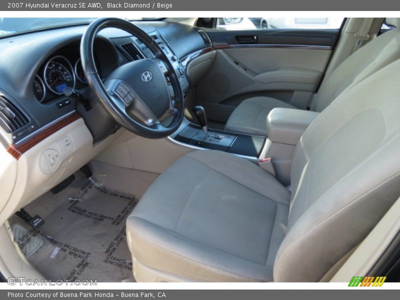 Black Diamond / Beige 2007 Hyundai Veracruz SE AWD