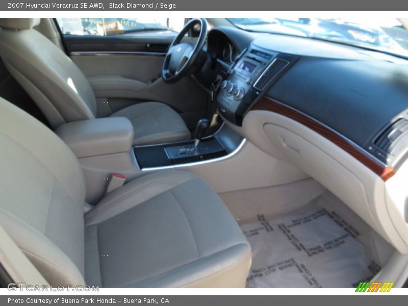Black Diamond / Beige 2007 Hyundai Veracruz SE AWD
