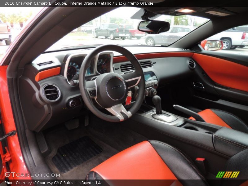 Inferno Orange Metallic / Black/Inferno Orange 2010 Chevrolet Camaro LT Coupe