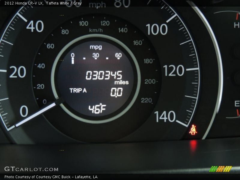 Taffeta White / Gray 2012 Honda CR-V LX