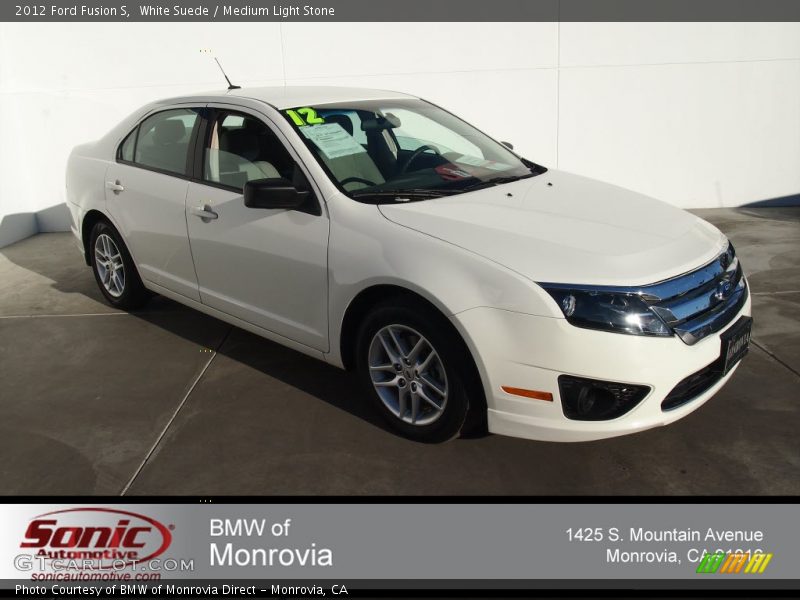 White Suede / Medium Light Stone 2012 Ford Fusion S