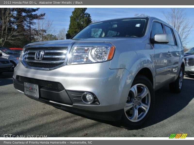 Alabaster Silver Metallic / Black 2013 Honda Pilot EX-L