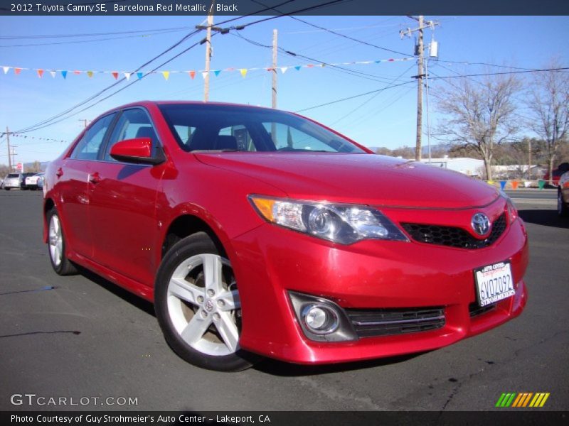 Barcelona Red Metallic / Black 2012 Toyota Camry SE