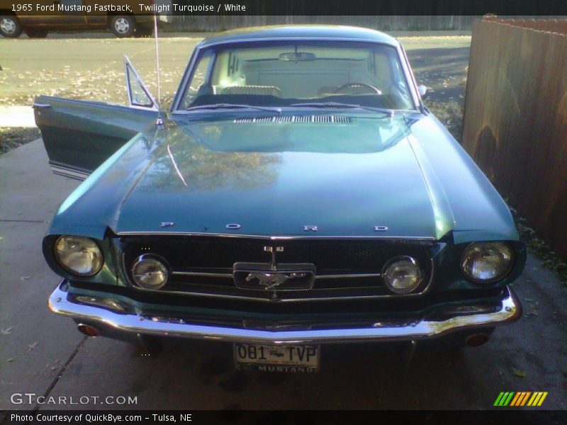 Twilight Turquoise / White 1965 Ford Mustang Fastback