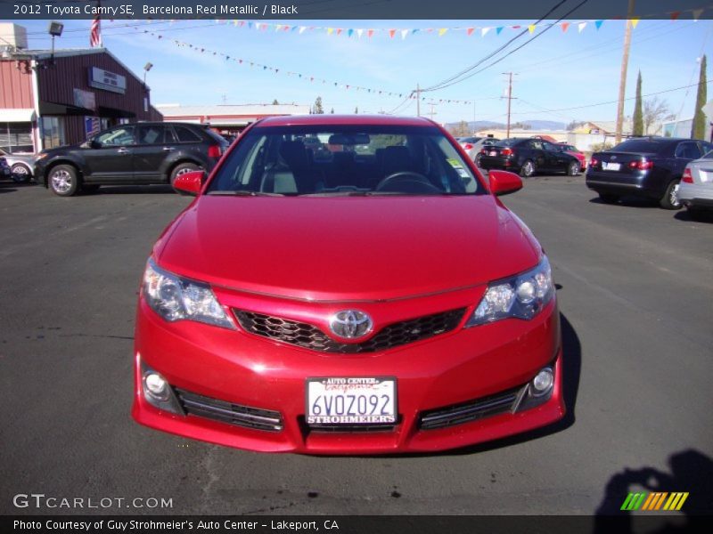 Barcelona Red Metallic / Black 2012 Toyota Camry SE