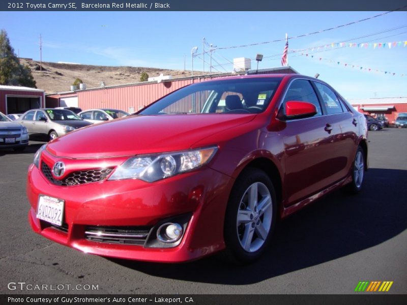 Barcelona Red Metallic / Black 2012 Toyota Camry SE