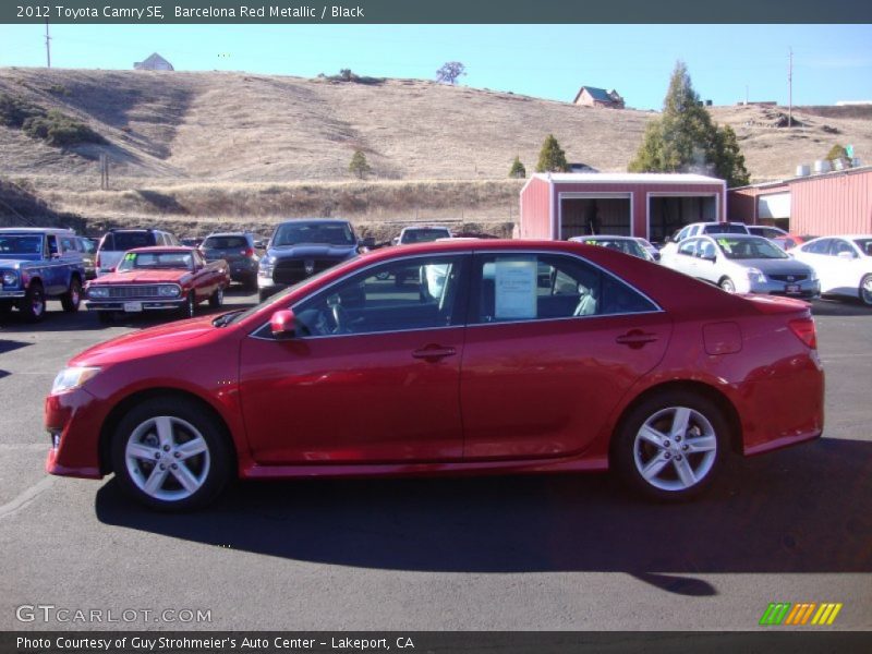 Barcelona Red Metallic / Black 2012 Toyota Camry SE