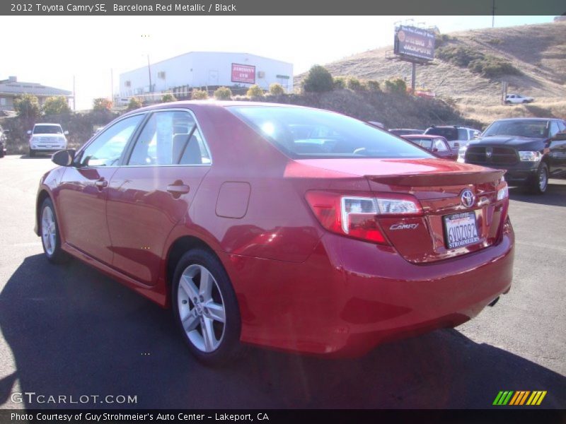 Barcelona Red Metallic / Black 2012 Toyota Camry SE