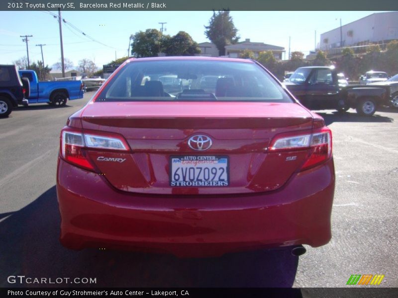 Barcelona Red Metallic / Black 2012 Toyota Camry SE