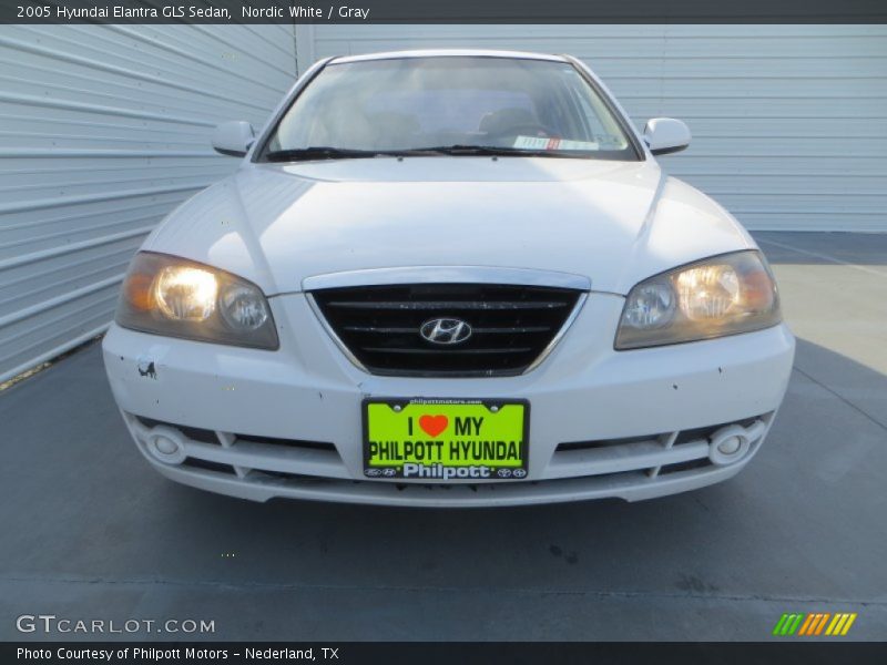 Nordic White / Gray 2005 Hyundai Elantra GLS Sedan