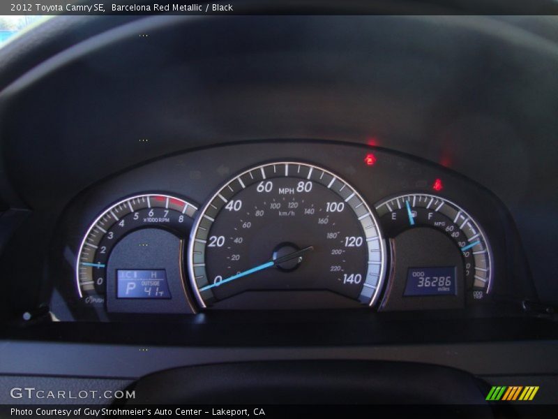 Barcelona Red Metallic / Black 2012 Toyota Camry SE
