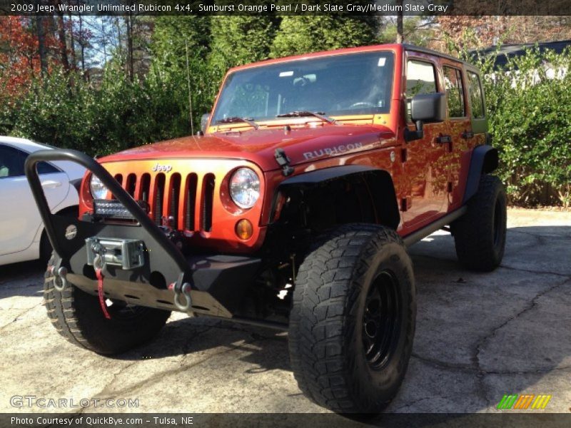 Sunburst Orange Pearl / Dark Slate Gray/Medium Slate Gray 2009 Jeep Wrangler Unlimited Rubicon 4x4