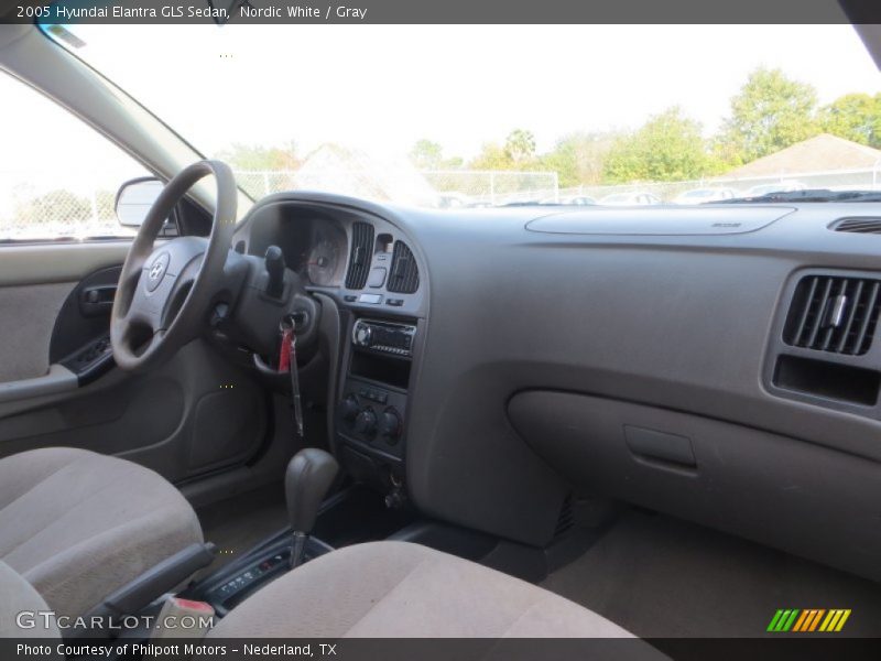 Nordic White / Gray 2005 Hyundai Elantra GLS Sedan