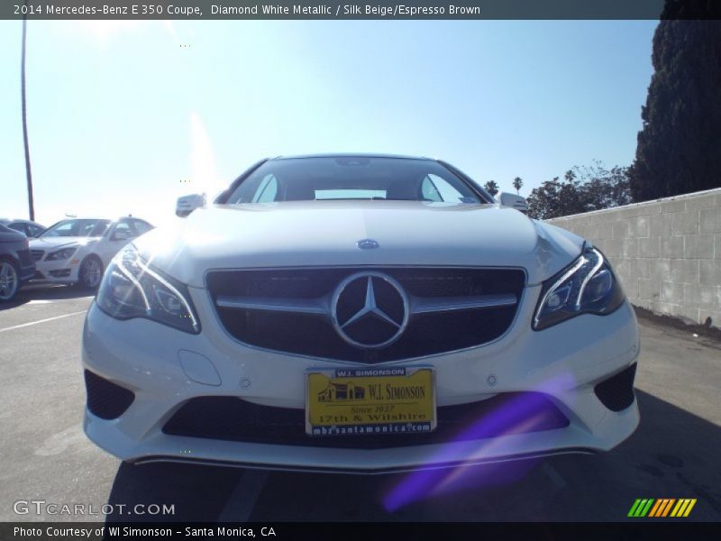 Diamond White Metallic / Silk Beige/Espresso Brown 2014 Mercedes-Benz E 350 Coupe