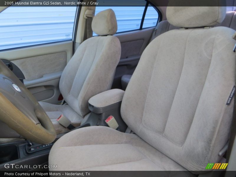 Nordic White / Gray 2005 Hyundai Elantra GLS Sedan