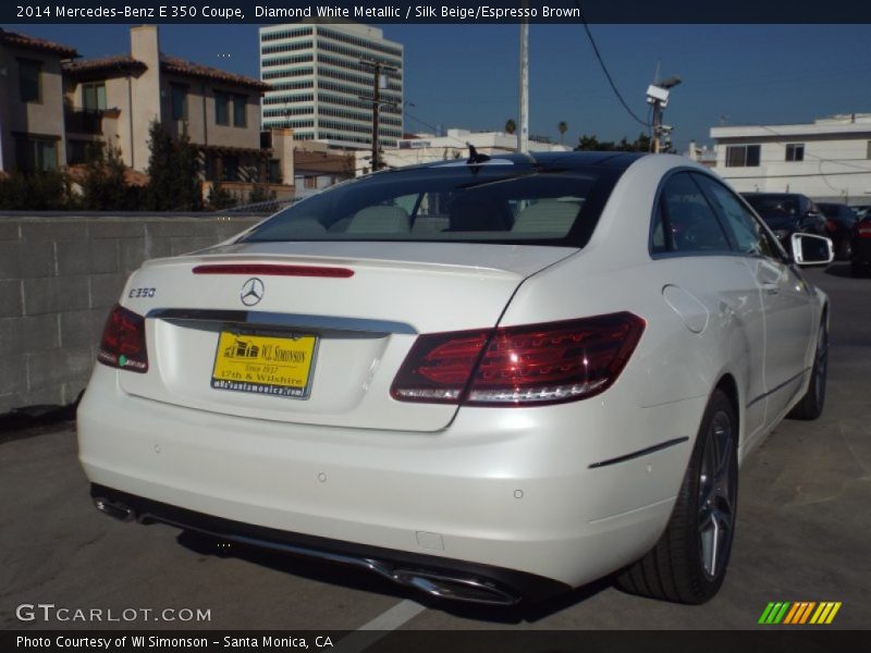 Diamond White Metallic / Silk Beige/Espresso Brown 2014 Mercedes-Benz E 350 Coupe