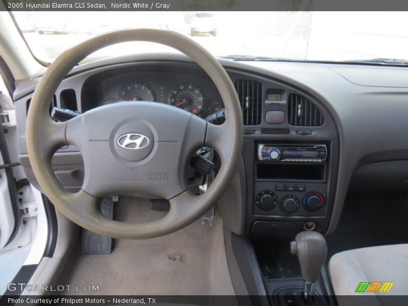 Nordic White / Gray 2005 Hyundai Elantra GLS Sedan