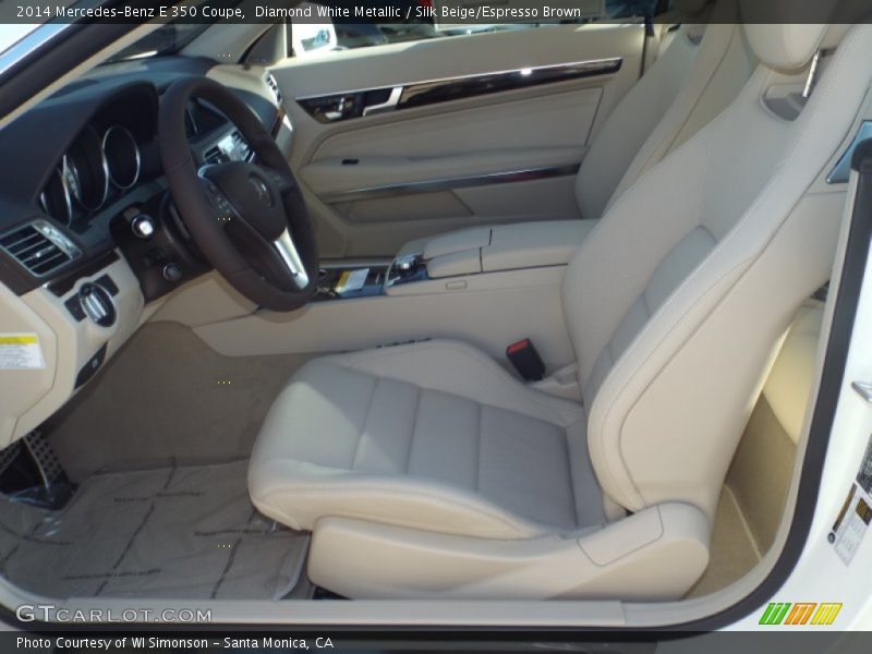 Diamond White Metallic / Silk Beige/Espresso Brown 2014 Mercedes-Benz E 350 Coupe