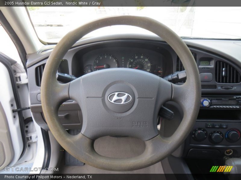 Nordic White / Gray 2005 Hyundai Elantra GLS Sedan