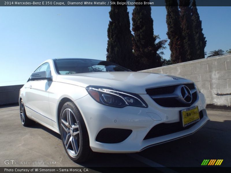 Diamond White Metallic / Silk Beige/Espresso Brown 2014 Mercedes-Benz E 350 Coupe