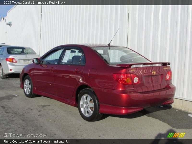 Impulse Red / Black 2003 Toyota Corolla S