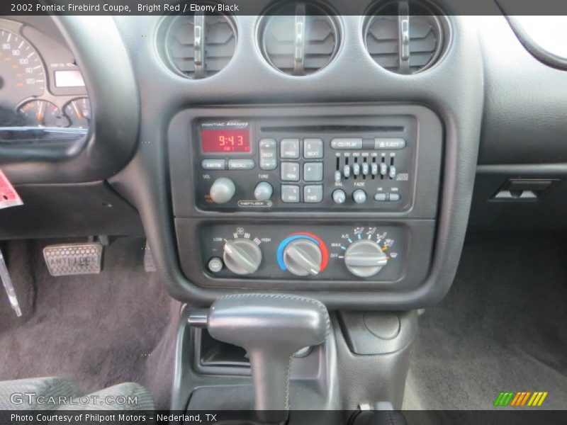 Controls of 2002 Firebird Coupe