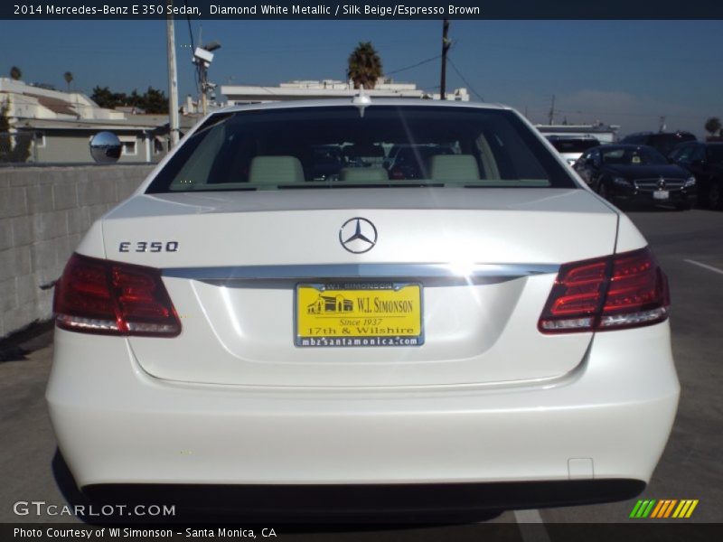 Diamond White Metallic / Silk Beige/Espresso Brown 2014 Mercedes-Benz E 350 Sedan