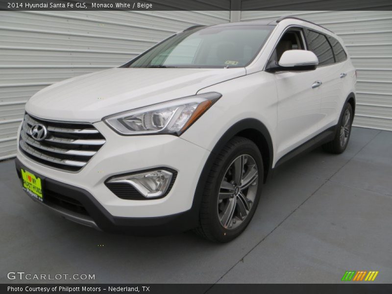 Monaco White / Beige 2014 Hyundai Santa Fe GLS