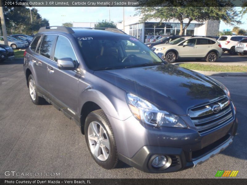 Carbide Gray Metallic / Saddle Brown 2014 Subaru Outback 3.6R Limited