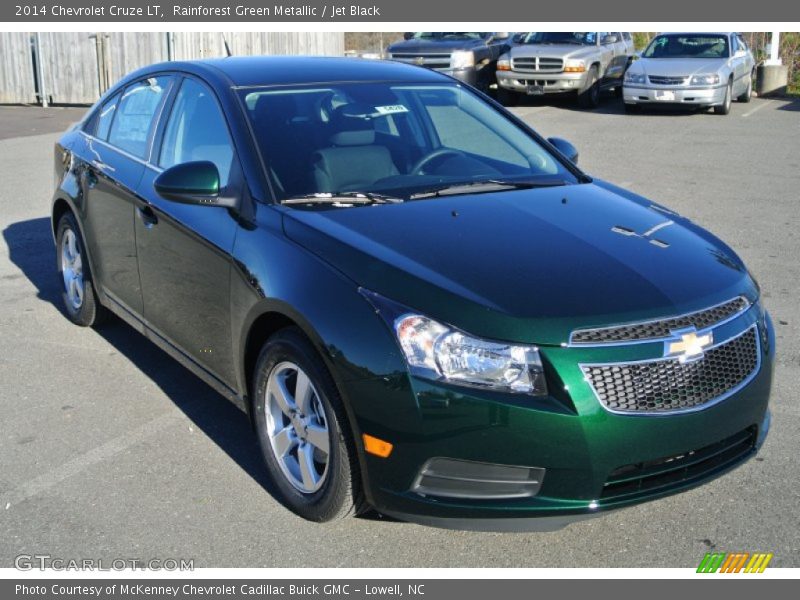 Rainforest Green Metallic / Jet Black 2014 Chevrolet Cruze LT