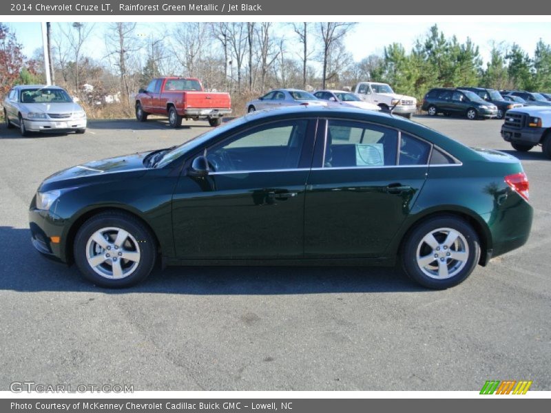 Rainforest Green Metallic / Jet Black 2014 Chevrolet Cruze LT