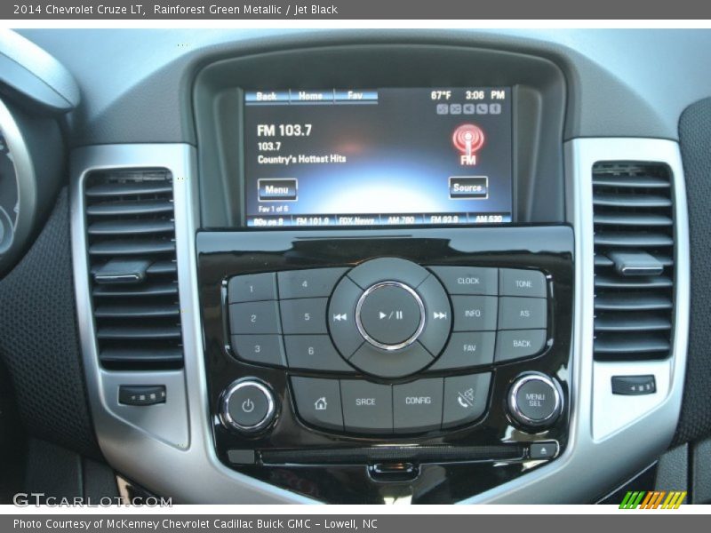 Rainforest Green Metallic / Jet Black 2014 Chevrolet Cruze LT