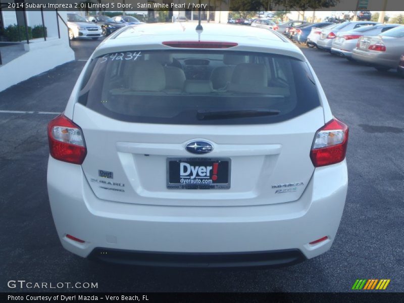 Satin White Pearl / Ivory 2014 Subaru Impreza 2.0i Limited 5 Door