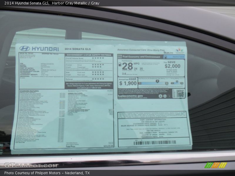 Harbor Gray Metallic / Gray 2014 Hyundai Sonata GLS
