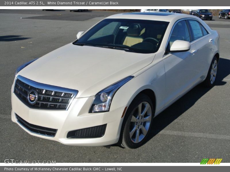 White Diamond Tricoat / Caramel/Jet Black 2014 Cadillac ATS 2.5L
