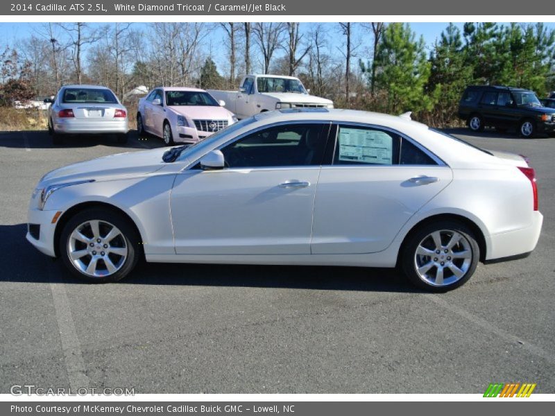 White Diamond Tricoat / Caramel/Jet Black 2014 Cadillac ATS 2.5L