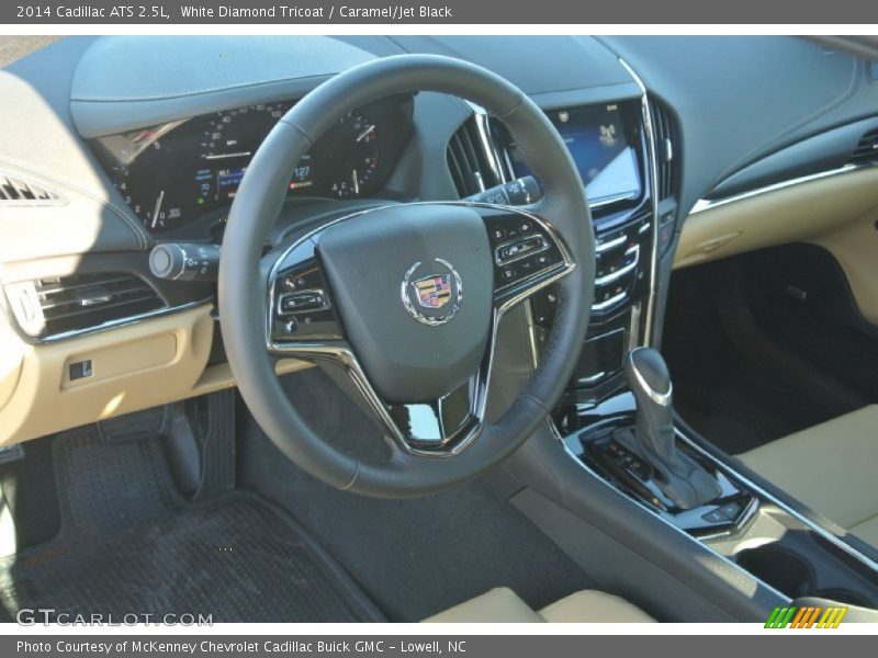 White Diamond Tricoat / Caramel/Jet Black 2014 Cadillac ATS 2.5L