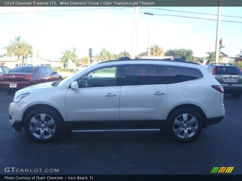 White Diamond Tricoat / Dark Titanium/Light Titanium 2014 Chevrolet Traverse LTZ